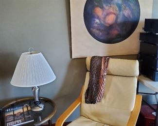 Modern Arm Chair and Ottoman 