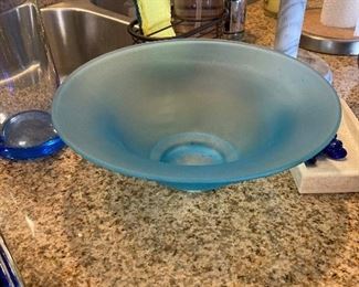 Frosted Blue Bowl