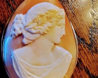 Victorian Cameo  Sterling with Gold Vermeil Wash