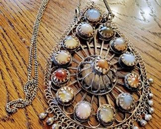 Stone Medallion Necklace 
