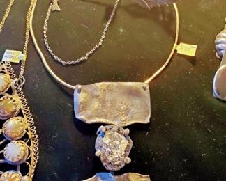 Sterling Brutalist Necklace, Modern, MCM 