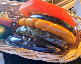 Carved Bakelite Bracelets