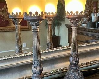 Pair of Decorative Table Lamps that emit a beautiful subtle light. Each measures 26" h 