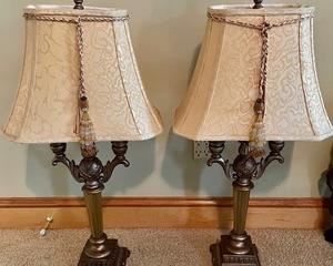 Pretty Pair of Lamps measuring 31 inches tall. Provide some class and elegance when you light up a room with these lovely lamps. 