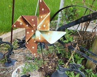 Old Antique Plow, Terra Cotta Angel, Iron Water Pump, Metal Art Windmill 
