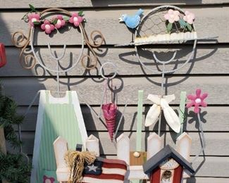 Metal Garden Art People, Birdhouses, Americana 