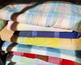 Variety of old tablecloths 