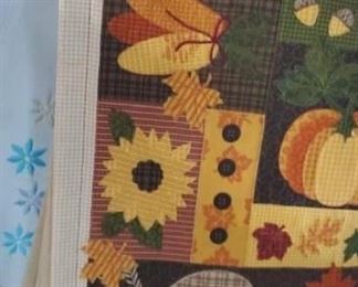 Lovely handmade quilt fall, pumpkin decor. 