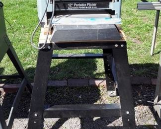 Delta 12" Portable Planer, Model 22-540, Mounted To Metal Stand With Additional Planer Knives