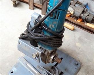 Makita 4.5" Disc Grinder, Model 9503BH, On Stand
