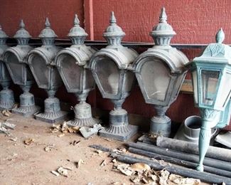 amp Post Lights, Qty 6, Unknown Working Order And Outdoor Wall Sconce
