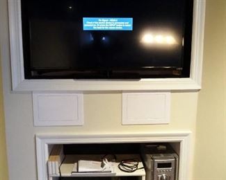 Visio 39" Model E390I-BO Television, Powers On, Toshiba DVD/VCR Home Theatre System Model SD-V55HT, And Sony 5-Disc HiFi Component System