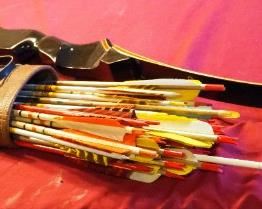 Wing Archery Presentation II Recurve Bow, Including Cheater Sling, Finger Tabs, Kuick-Kwivers Qty 2 And Leather Quiver With Assorted Arrows