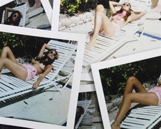 Lot 217: 12 Jonathan Leder Color Photography,Topless,Nude. Collection of twelve partial nude snapshots by Jonathan Leder. Topless model on beach chair. One double exposure. Shot in Florida, 2010. This is one of seventeen lots with Jonathan Leder photographs in this auction.

Dimensions are 3.5 in h x 4.5 in w. Condition is very good to excellent. Discoloration on the back of one photo. Please call or email for a detailed condition report.