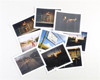 Lot 221: 9 Jonathan Leder Color Photography,Snapshots. Collection of nine fashion snapshots by Jonathan Leder. Model in different outfits, some at sunset and of a motel and tavern exterior. Shot in Florida, 2010. This is one of seventeen lots with Jonathan Leder photographs in this auction.

Dimensions are 3.5 in h x 4.25 in w. Condition is very good to excellent. One photo has damage/discoloration. Please call or email for a detailed condition report.