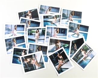 Lot 222: 17 Jonathan Leder Color Photography,Snapshots. Collection of seventeen model snapshots by Jonathan Leder. Model by a pool. Shot in Florida, 2010. This is one of seventeen lots with Jonathan Leder photographs in this auction. 

Dimensions are 3.5 in h x 4.25 in w. Condition is very good to excellent. Minor wear. One photo has a crease. Please call or email for a detailed condition report.