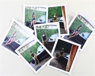 Lot 230: 7 Jonathan Leder Color Photography,Snapshots. Collection of seven fashion snapshots by Jonathan Leder. Model in bathing suit posing in front of sports car. Shot in Florida, 2010. This is one of seventeen lots with Jonathan Leder photographs in this auction.

Dimensions are 3.5 in h x 4.25 in w. Condition is very good to excellent. Please call or email for a detailed condition report.