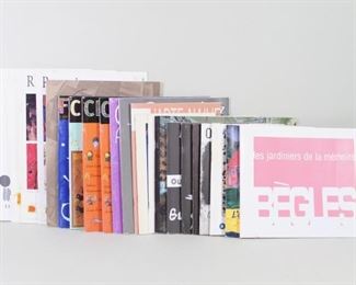 Lot 427: Collection 22 Outsider Naive Art Brut Books Catalogs. Lot includes several issues of Creation Franche from the late 90s and early 2000s, plus what appears to be several French-language festival and exhibition catalogs, some devoted to a single artist.

Dimensions range from 11.75 in h x 8.25 in w to 8 in h x 10 in w. Condition is good, with minor surface wear. Please call or email for a detailed condition report.