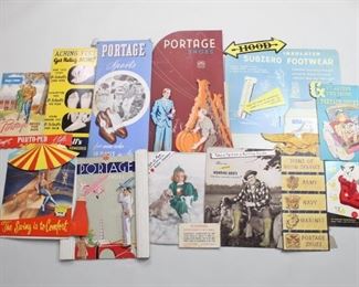 Lot 495: Lot of 13 Shoe Store Advertising Signs,Dr.Scholls,1950s. Fantastic lot of 1950s shoe store display signs in a thick paper or cardboard. Some are three dimensional in design. A few come from Portage shoes, one from Dr. Scholl's, Hood hunting boots etc. Also includes an x-ray warning sign.

Dimensions for smallest are 5 in h x 8.5 in w. Dimensions are 32 in h x 18 in w. Condition is good. Some mold damage, discoloration. Some bent or with frayed edges. Please call or email for a detailed condition report.