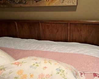 Hennepin Mid Century Modern king bed with frame and mattresses 