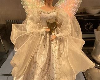 18 inch porcelain angel with light up wings