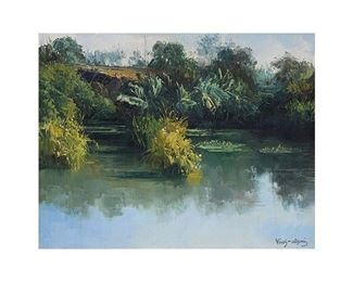 Jose Vives-Atsara (1919-2004), "The Sunken Garden, San Antonio, Texas", 1971