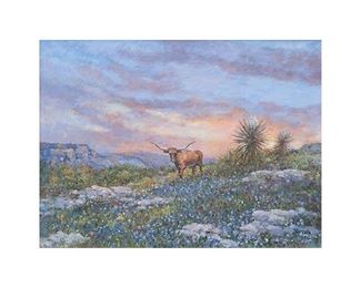 Robert Hamman, "Longhorn at Sunset", 2021