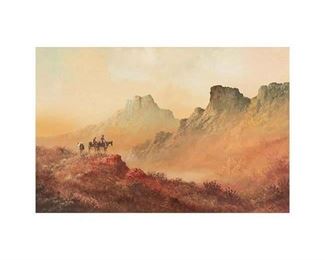 Lester Hughes (1938-2021), Horsemen in Landscape