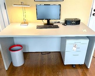 $50 Grey Desk Measures: 65x30x29                                            $30 Rolling File Cabinet With 2 Drawers Measures: 15.7521x24