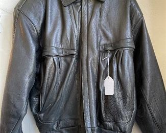 $50 Mens Winlet Black soft Leather Jacket Size Large