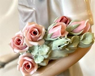 SOLD - close up of Lladro rose detail