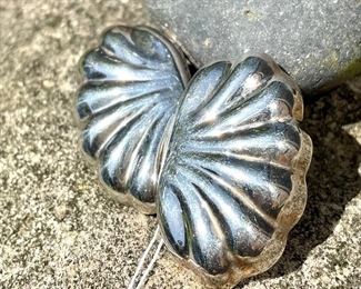 $30; Sterling Silver shell pierced earrings; 1.5” high
