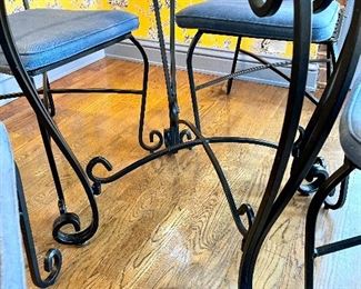 SOLD detail of scrolls on table and chairs