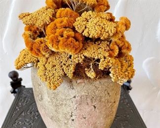 $48; ceramic vase and authentic dried flowers; 6”w x 3”d x7”h