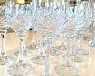 $80; set of ten water goblets; $72; set of 12 matching wine goblets