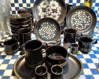 SOLD - $250 52 Piece Denby Kismet Blue DInner Set 