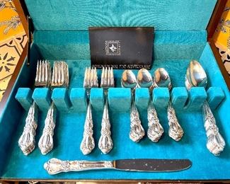 SOLD - $350 International Silver Co. Silverplate Flatware (69 pieces); 14 knives, 13 Dinner Forks, 14 Salad Forks, 20 Spoons, 8 Soup Spoons