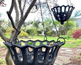 SOLD $28 Metal Hanging Planter