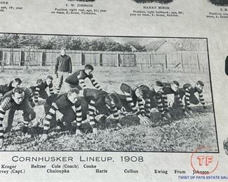 1908 CORNHUSKERS Football Game Day Poster