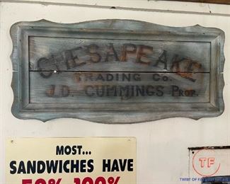 Chesapeake Trading Co Wood Advertising Sign
