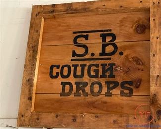 SB Cough Drops Advertising Crate Panel