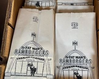 1950's "The Fat Man's Hamburgers" Oddo's Drive-In (OMAHA) Advertising Restaurant Bags