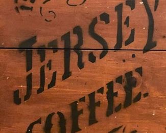 Antique JERSEY COFFEE Wood Bin