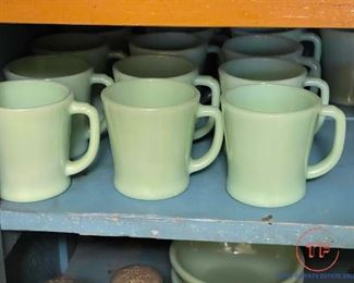 FIRE KING Jadeite D Handled Mugs