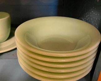 FIRE KING Jadeite 6 1/2" Flanged Rim Bowl