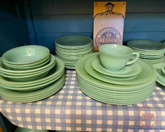 FIRE KING Jadeite Ribbed "JANE RAY" Dish Set