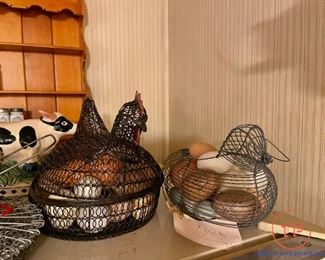 Vintage Wire Hen Egg Baskets