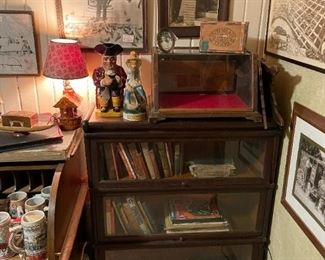 Antique 3 Stack Barrister Bookcase with Bottom Drawer