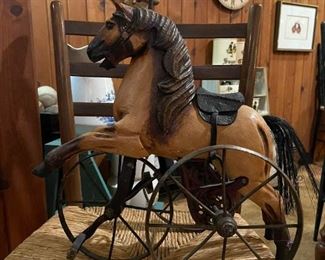 Antique Miniature Wooden Tricycle Horse
