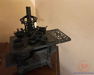 Antique Cast Iron CRESCENT Toy Stove